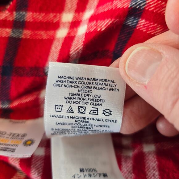 Lands End Tunic Top Women's 2X Red Plaid Flannel Pockets Winter Wardrobe Casual - Picture 7 of 10